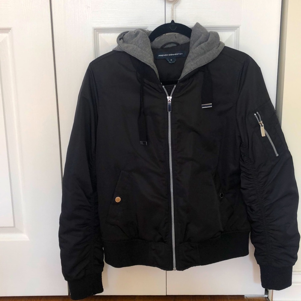 Women’s black bomber jacket